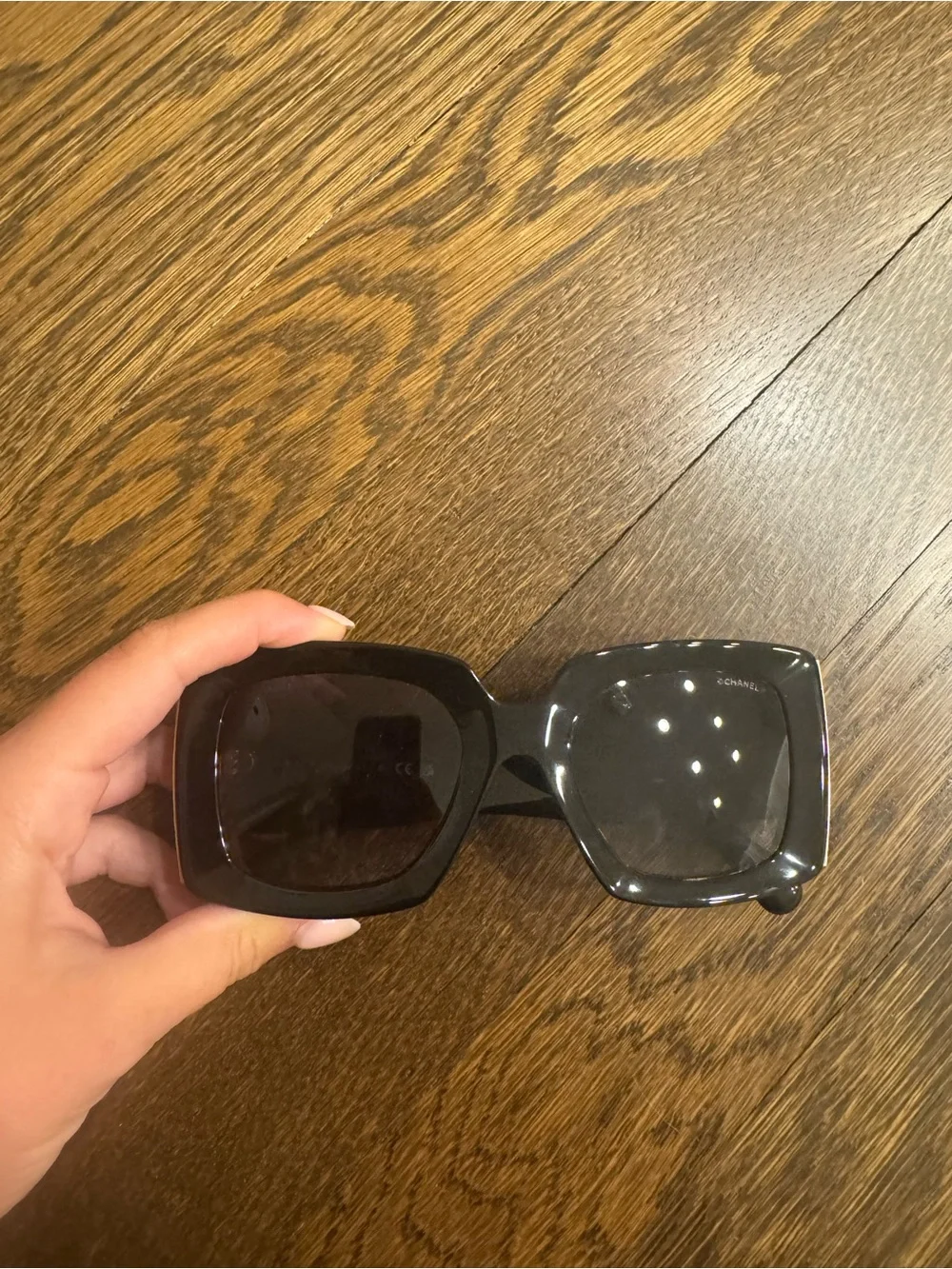 CHANEL Black Sunglasses with Gold CC Logos